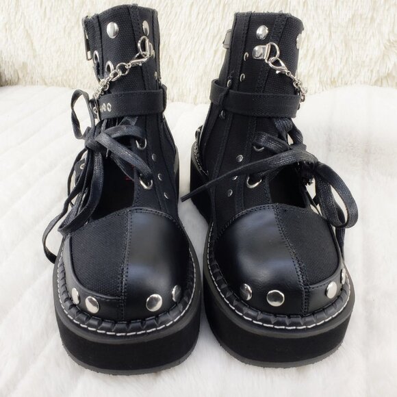 Emily Cut Out Platform Sandal Boots Goth Punk Ankle Boots - Picture 12 of 15